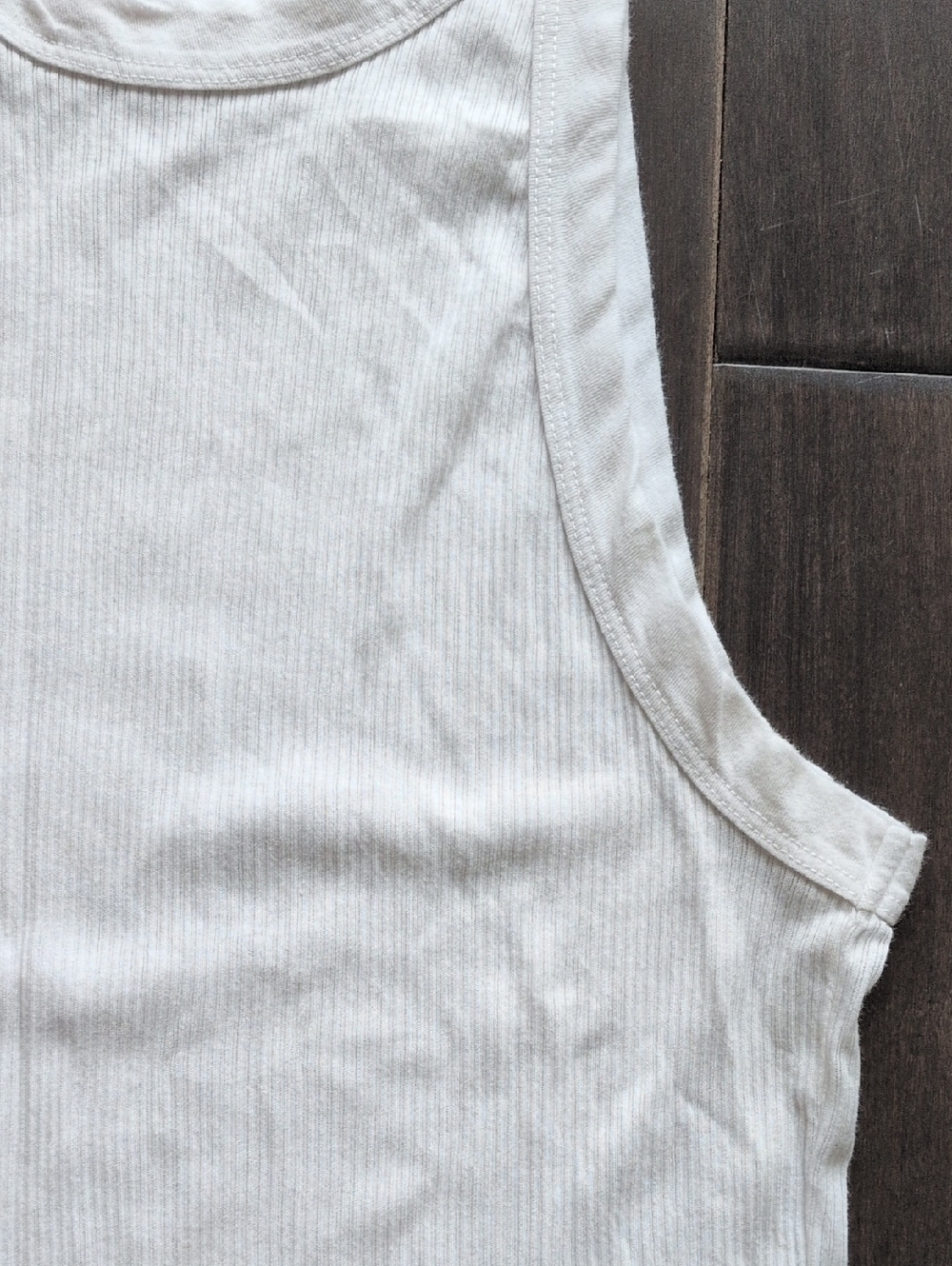 James Perse Ribbed Sheer White Tank Top - Picture 4 of 7